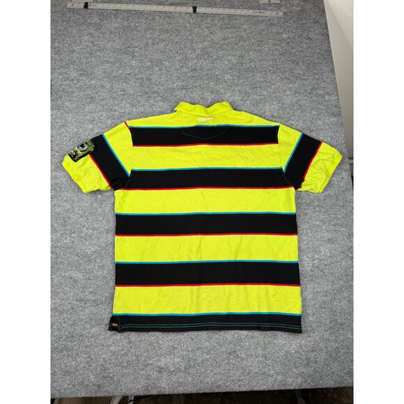 COOGI Vtg Embroidered Crest Shirt Mens XL Stripe Collared Polo Y2K Hip Hop - Picture 12 of 16